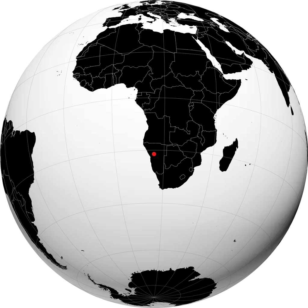 Omaruru on the globe