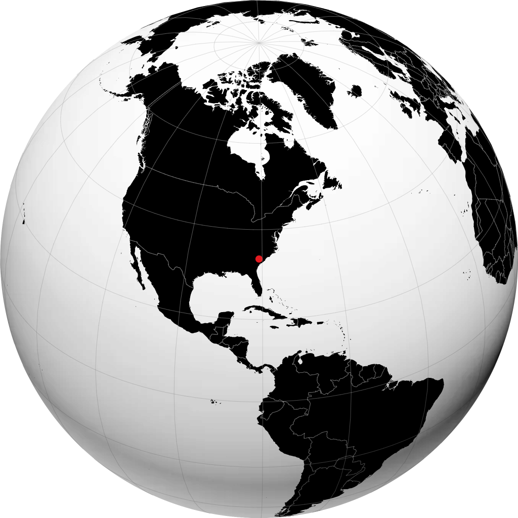 Orangeburg on the globe