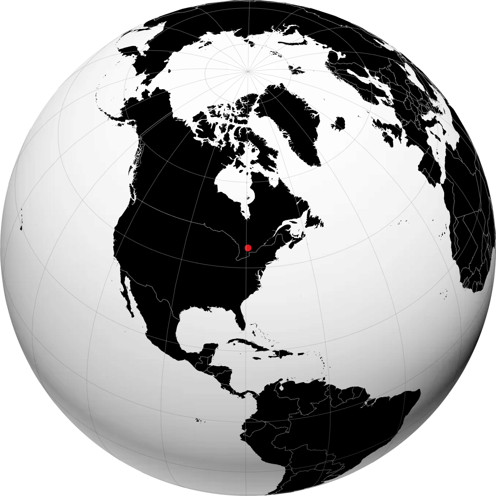 Orillia on the globe