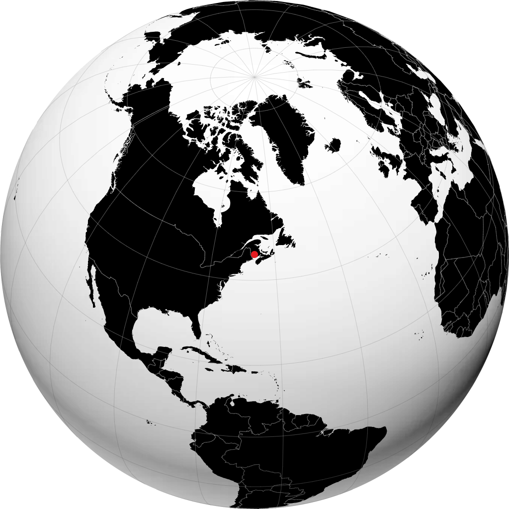 Oromocto on the globe