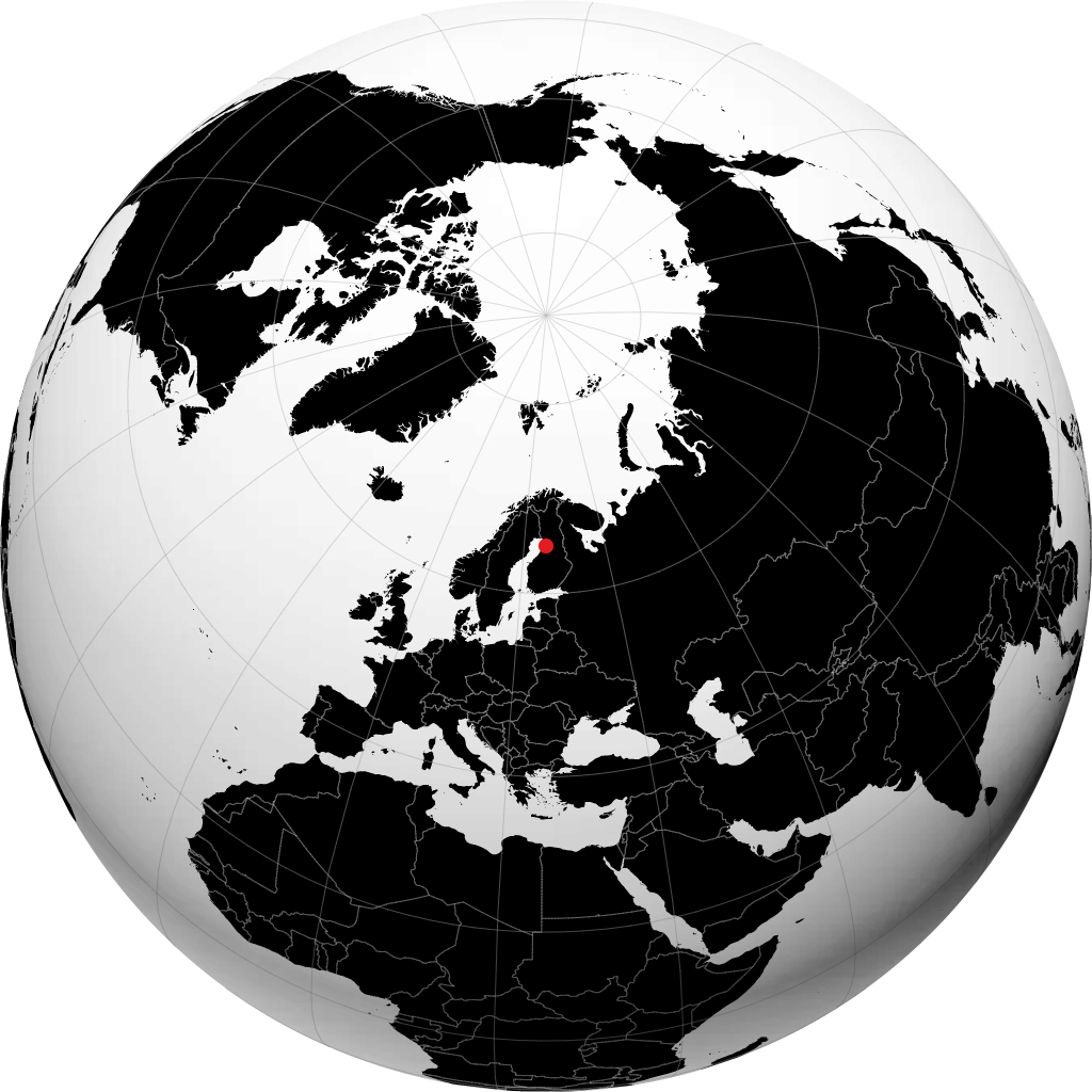 Oulu on the globe