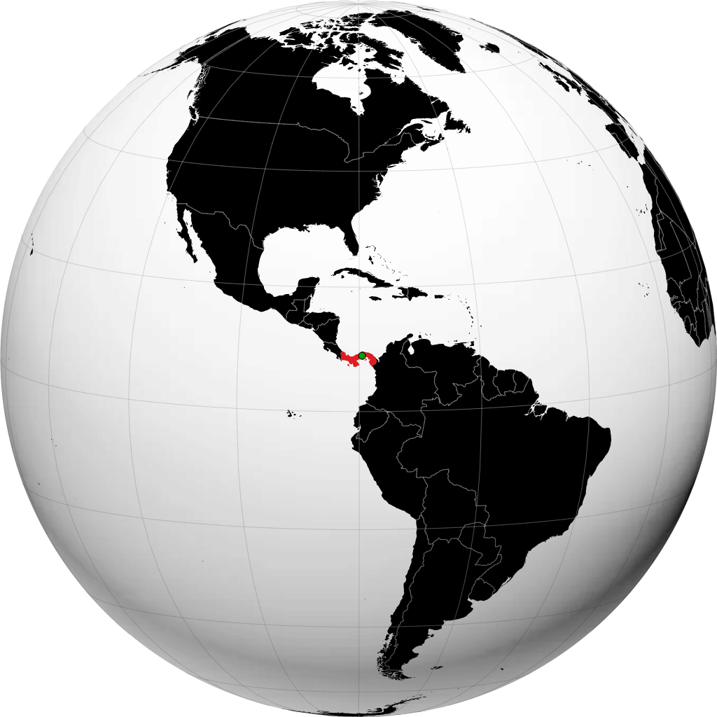 Panama on the globe