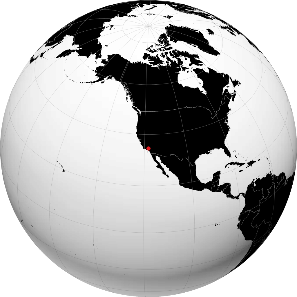 Palmdale on the globe