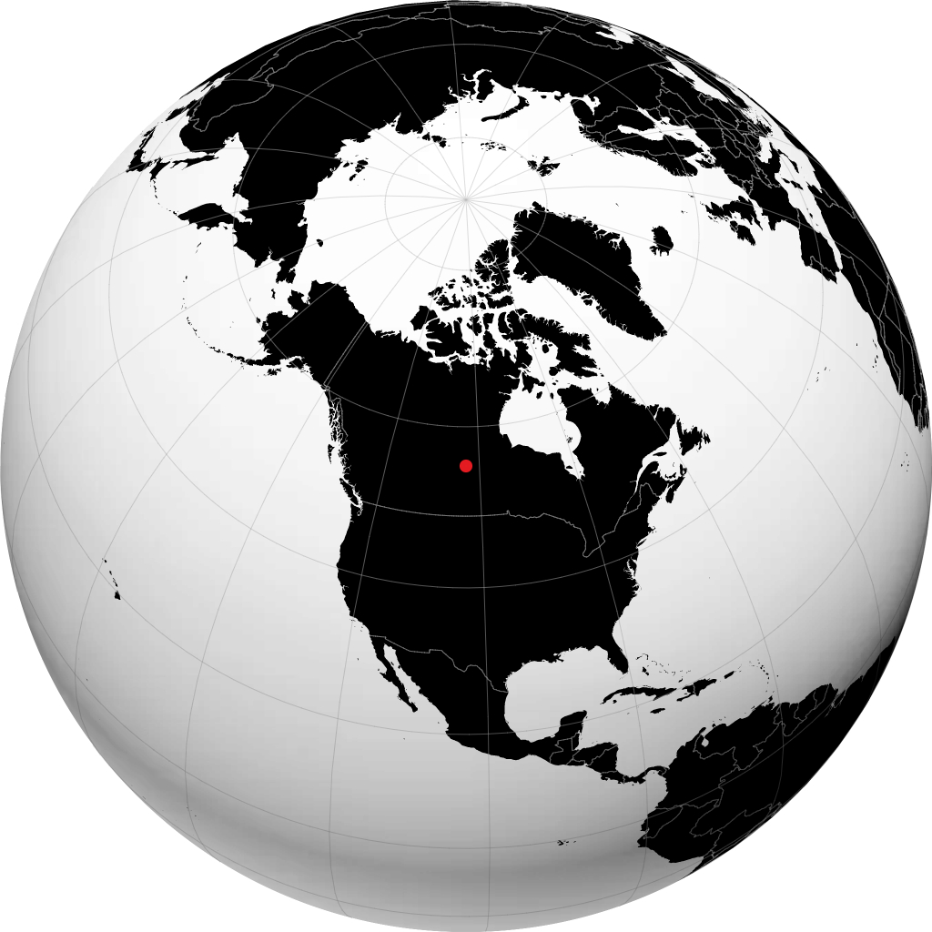 Pelican Narrows on the globe