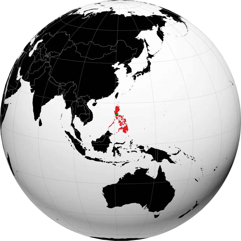 Philippines on the globe