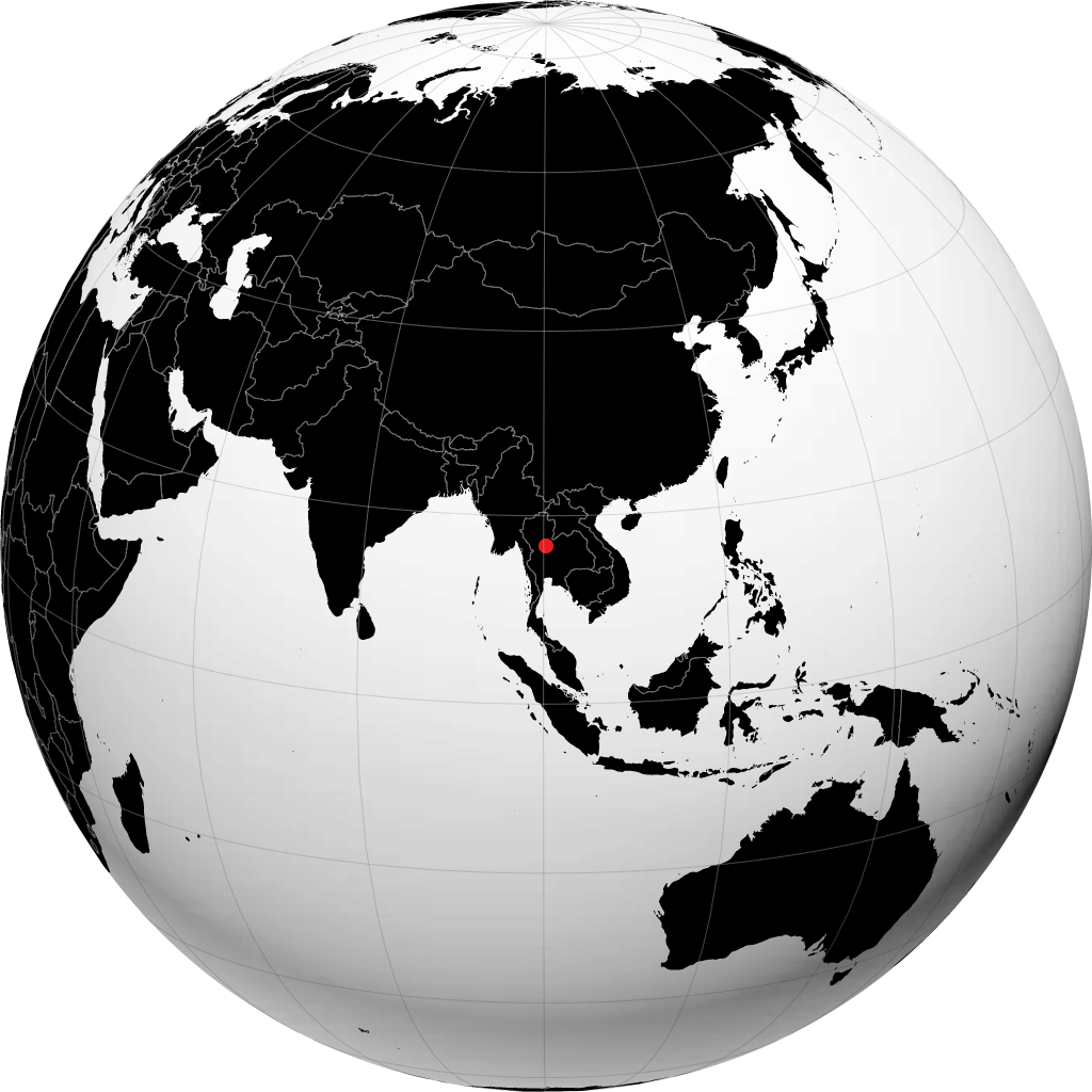 Phitsanulok on the globe