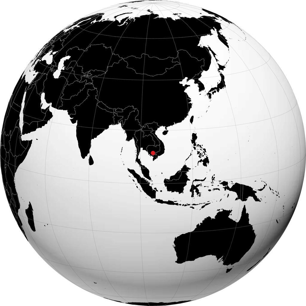 Phnom Penh on the globe