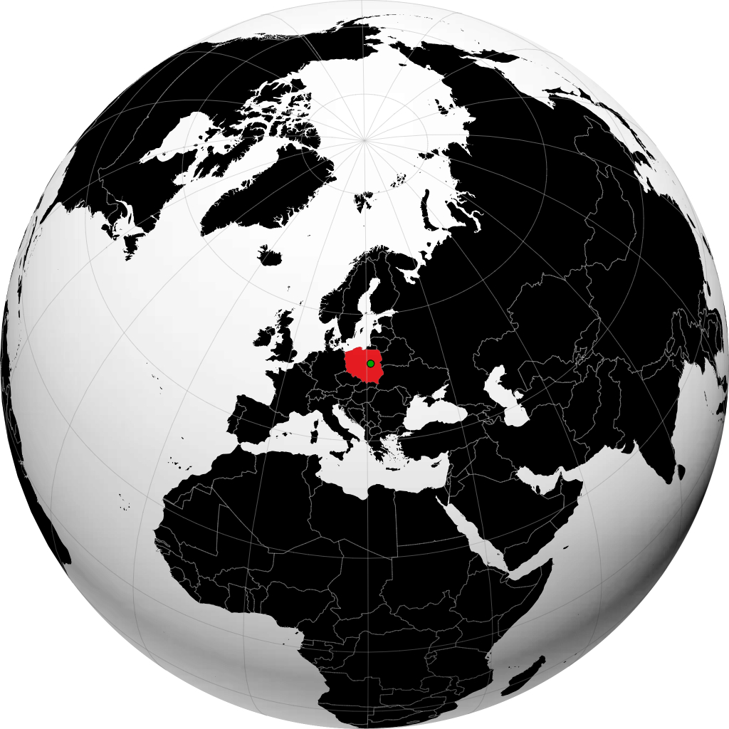 Poland on the globe