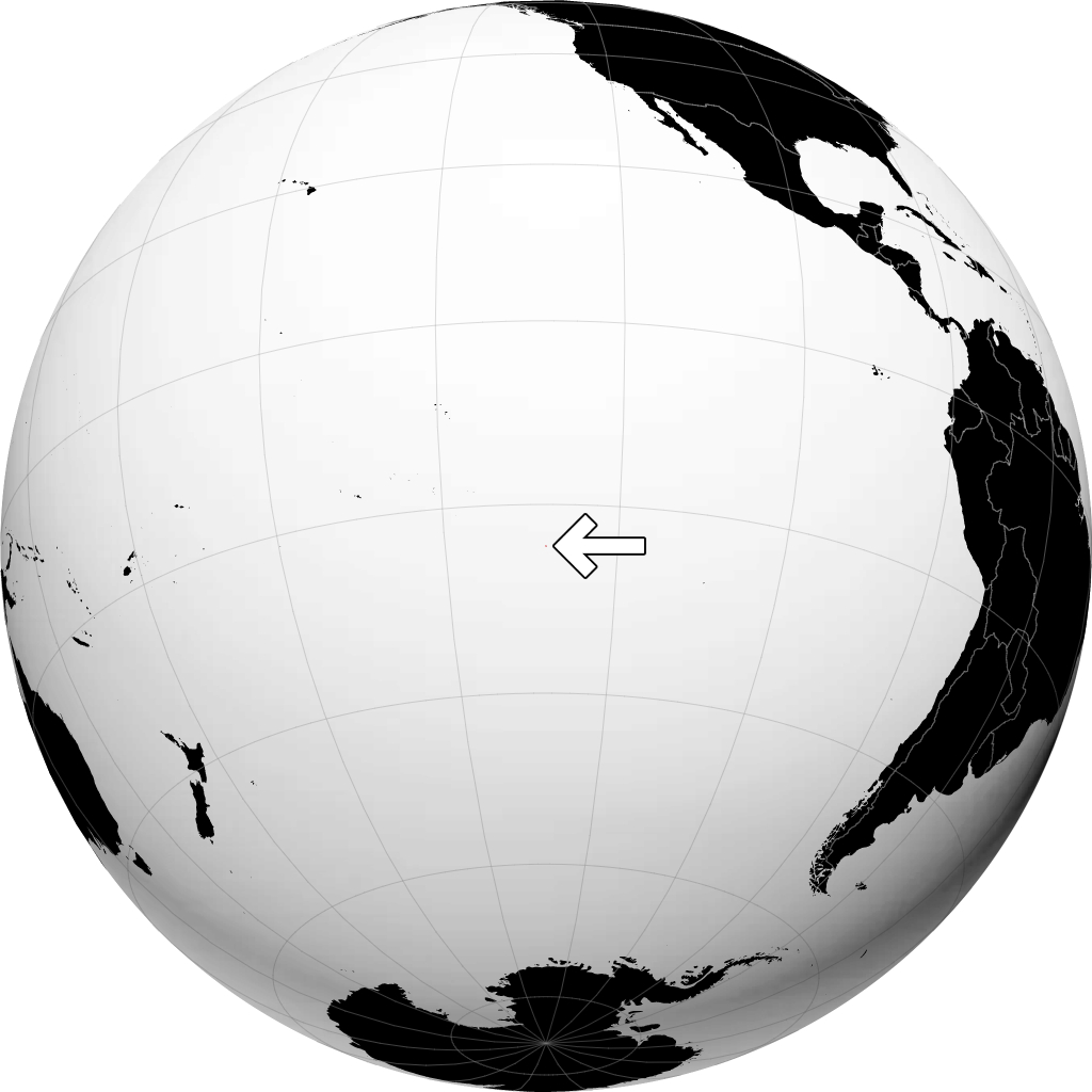 Pitcairn Islands on the globe