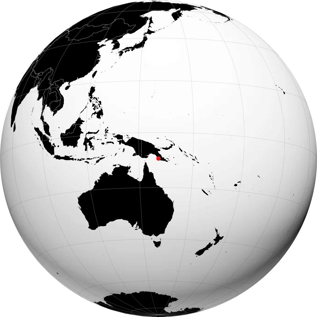 Port Moresby on the globe