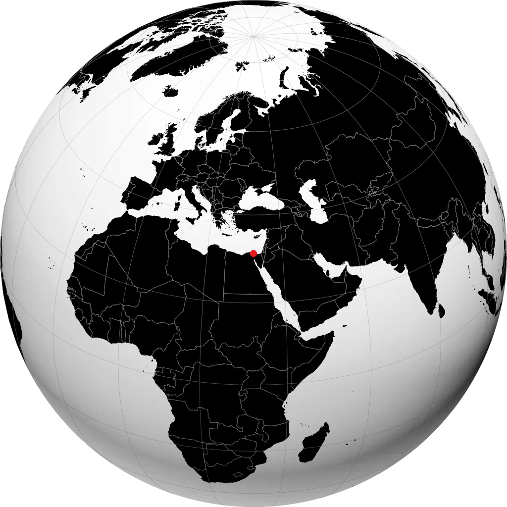 Port Said on the globe