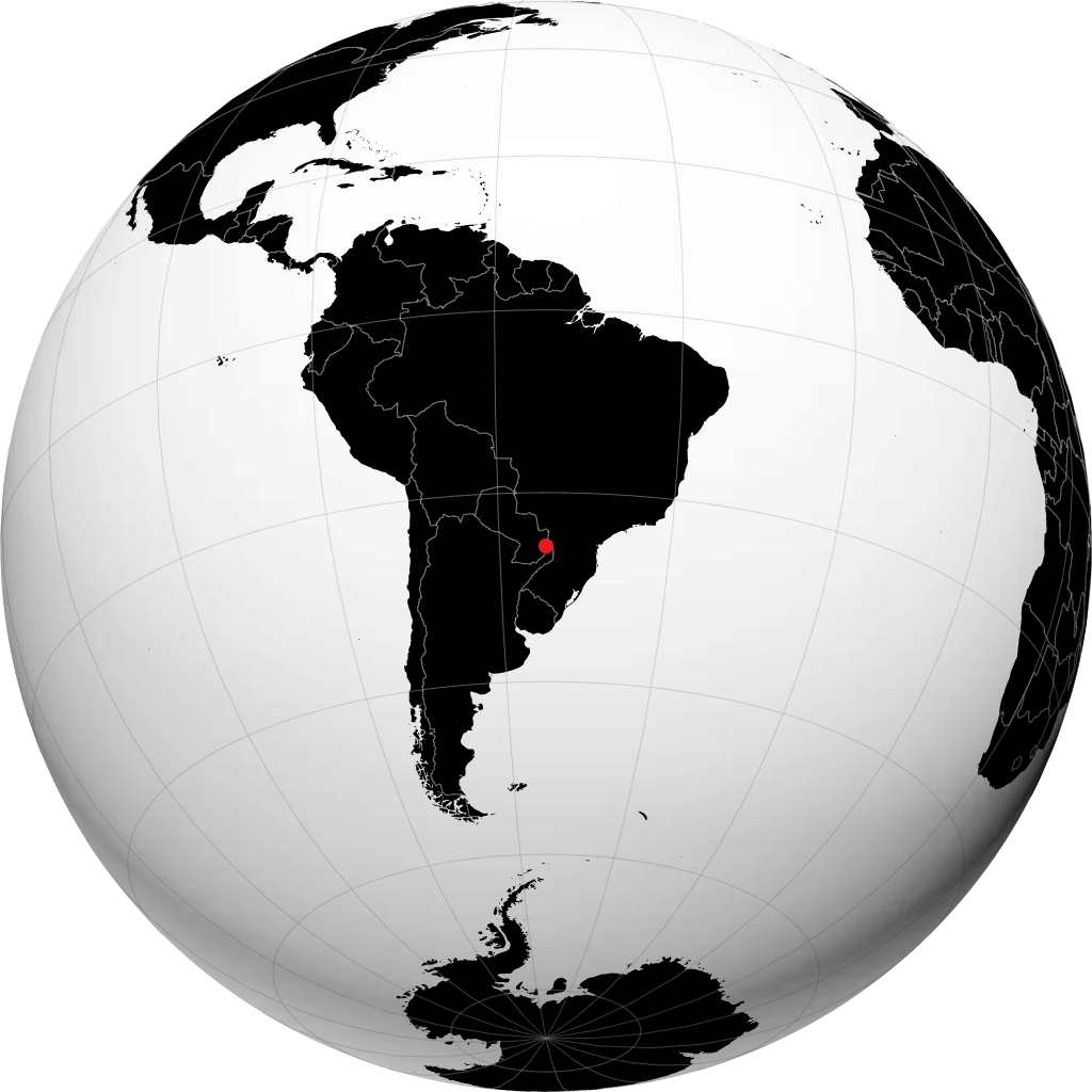 Puerto Iguazú on the globe