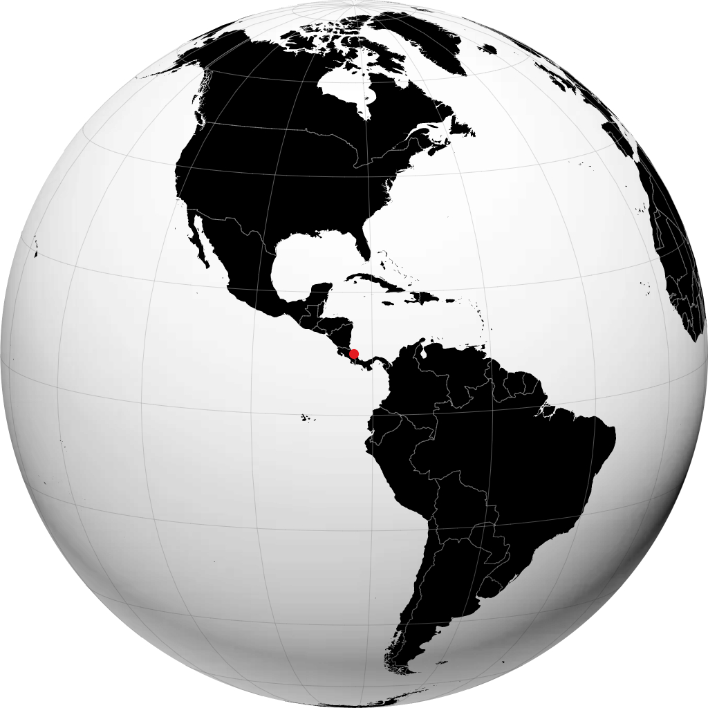 Puerto Limón on the globe