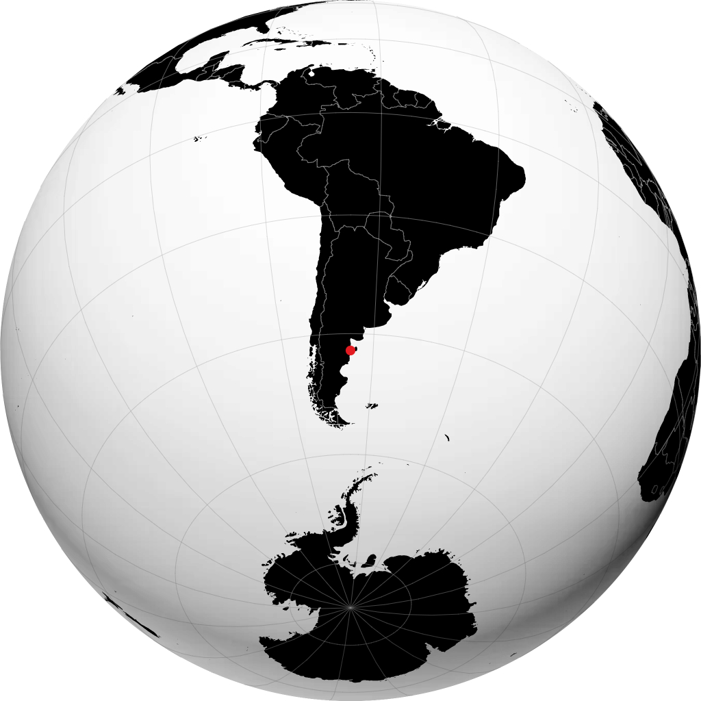 Puerto Madryn on the globe