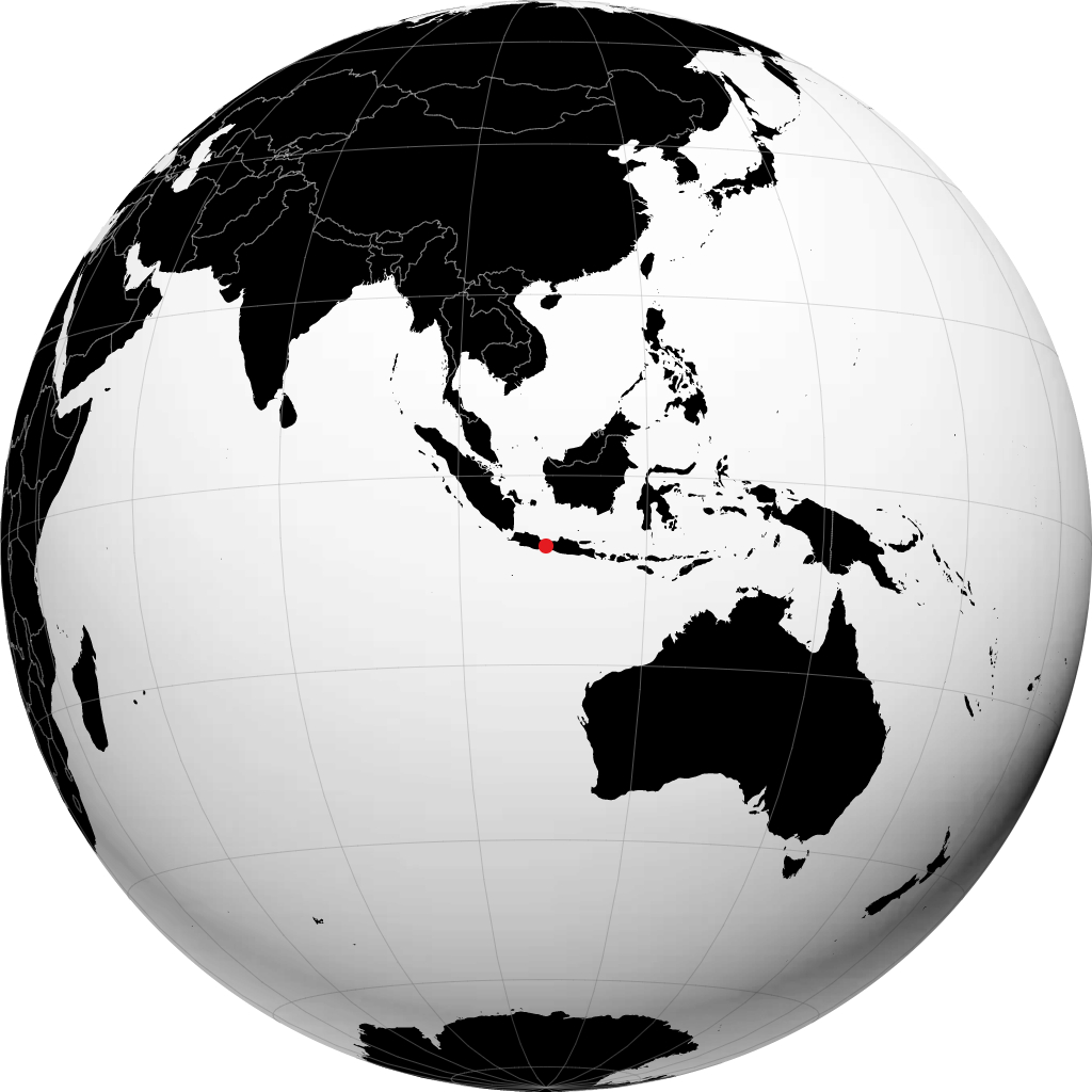 Purwokerto on the globe