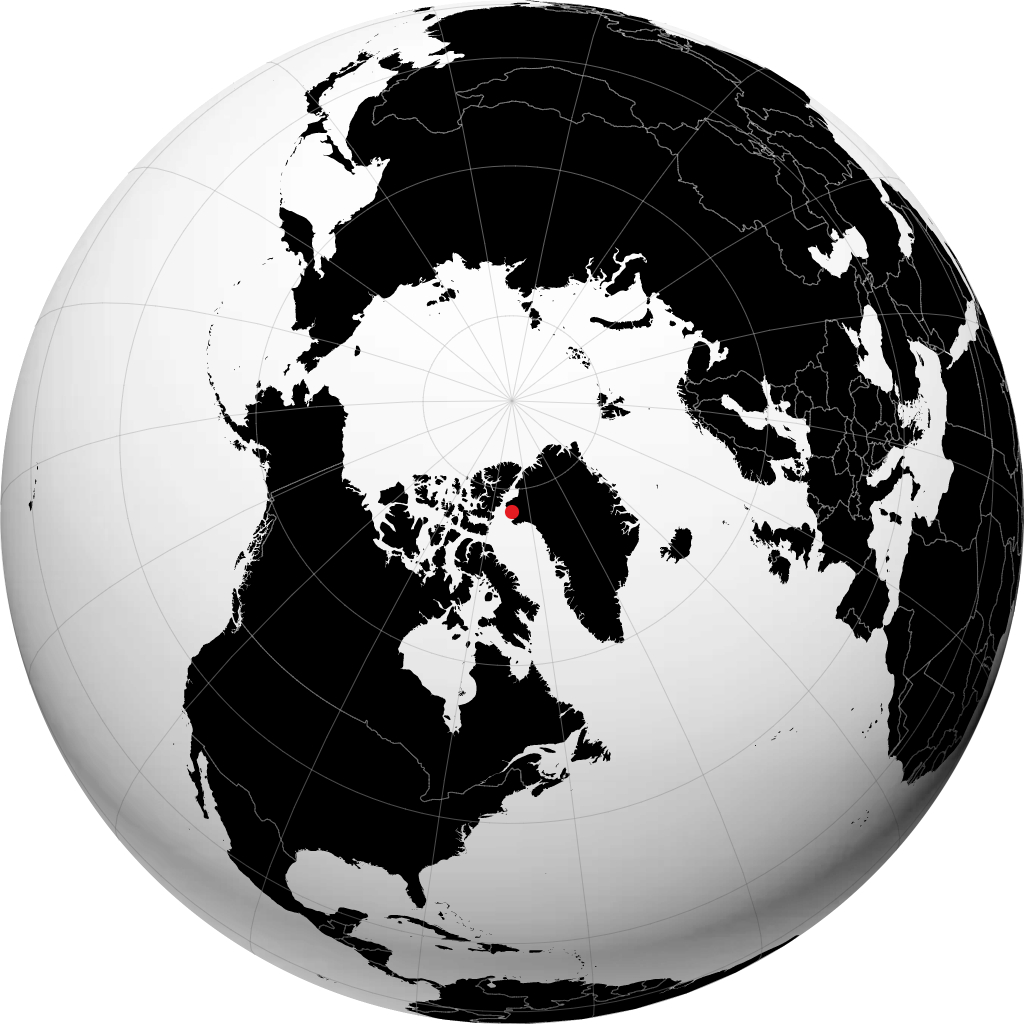 Qaanaaq on the globe