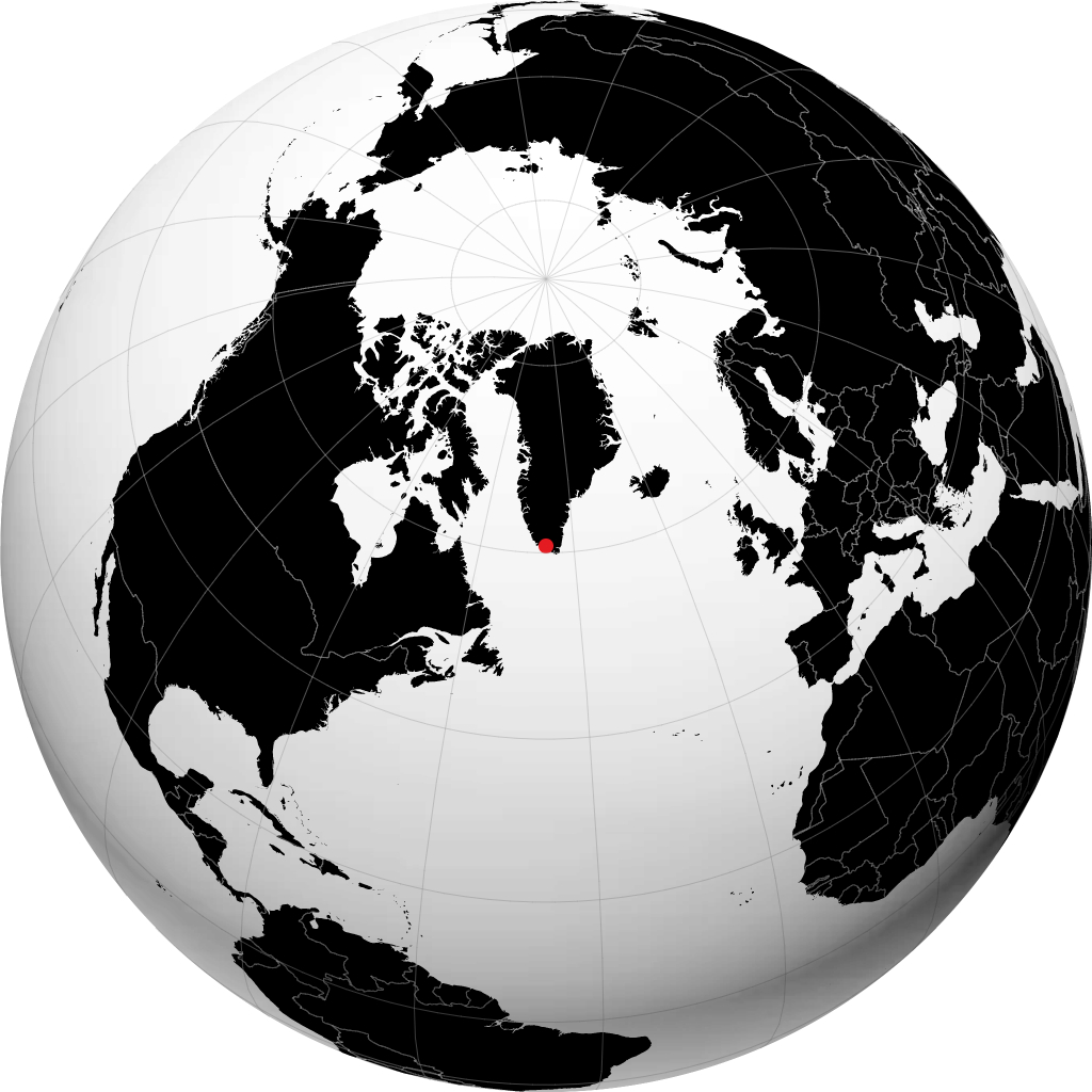 Qaqortoq on the globe