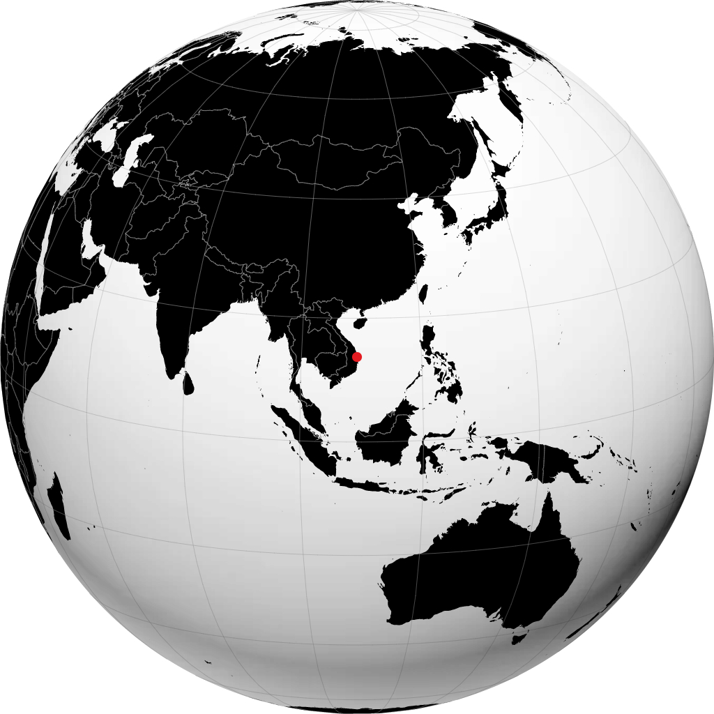 Qui Nhon on the globe