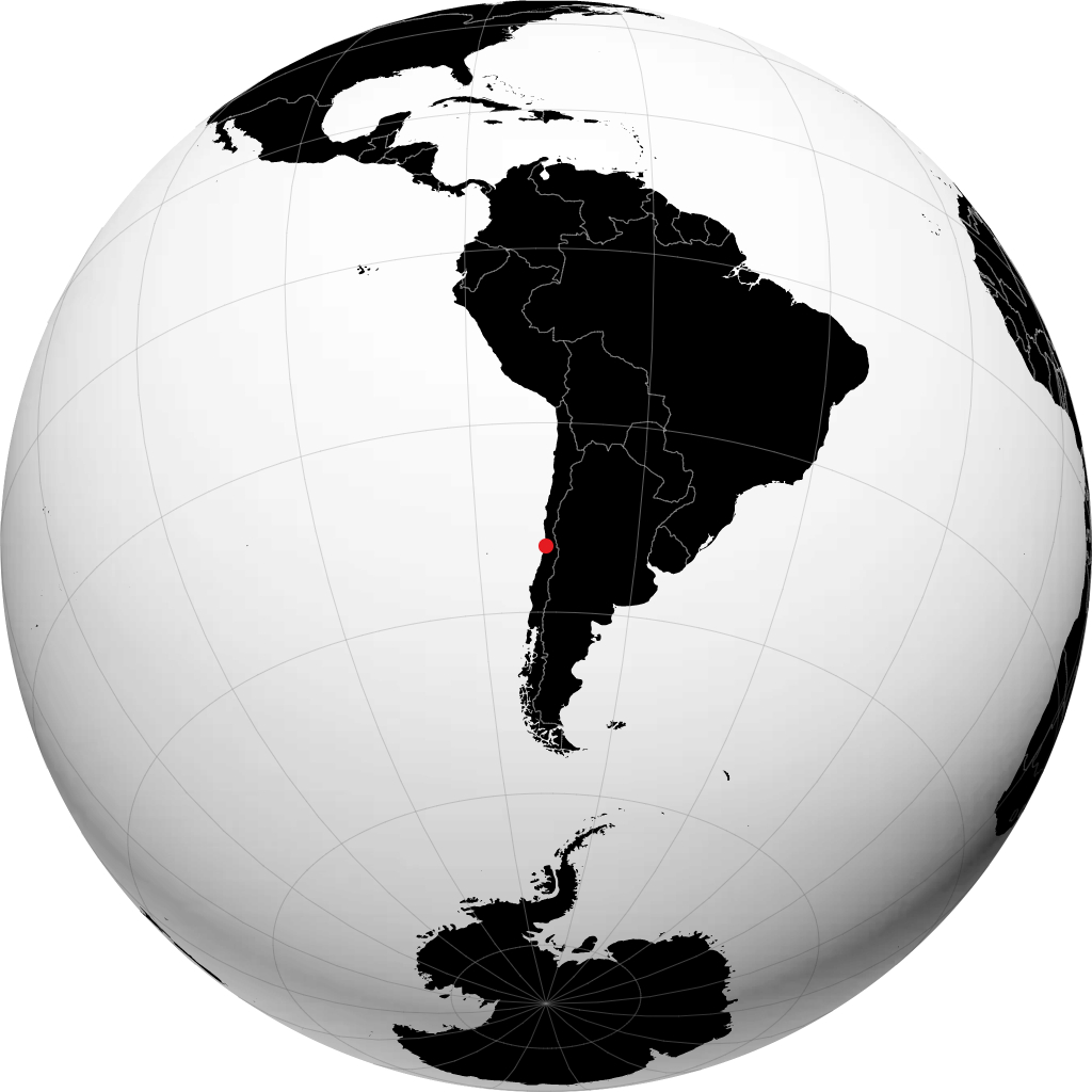 Quilpué on the globe