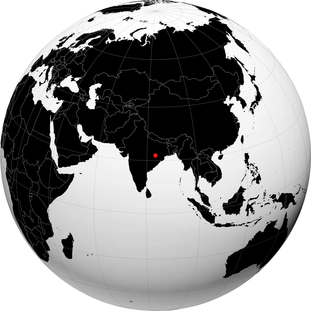 Raigarh on the globe