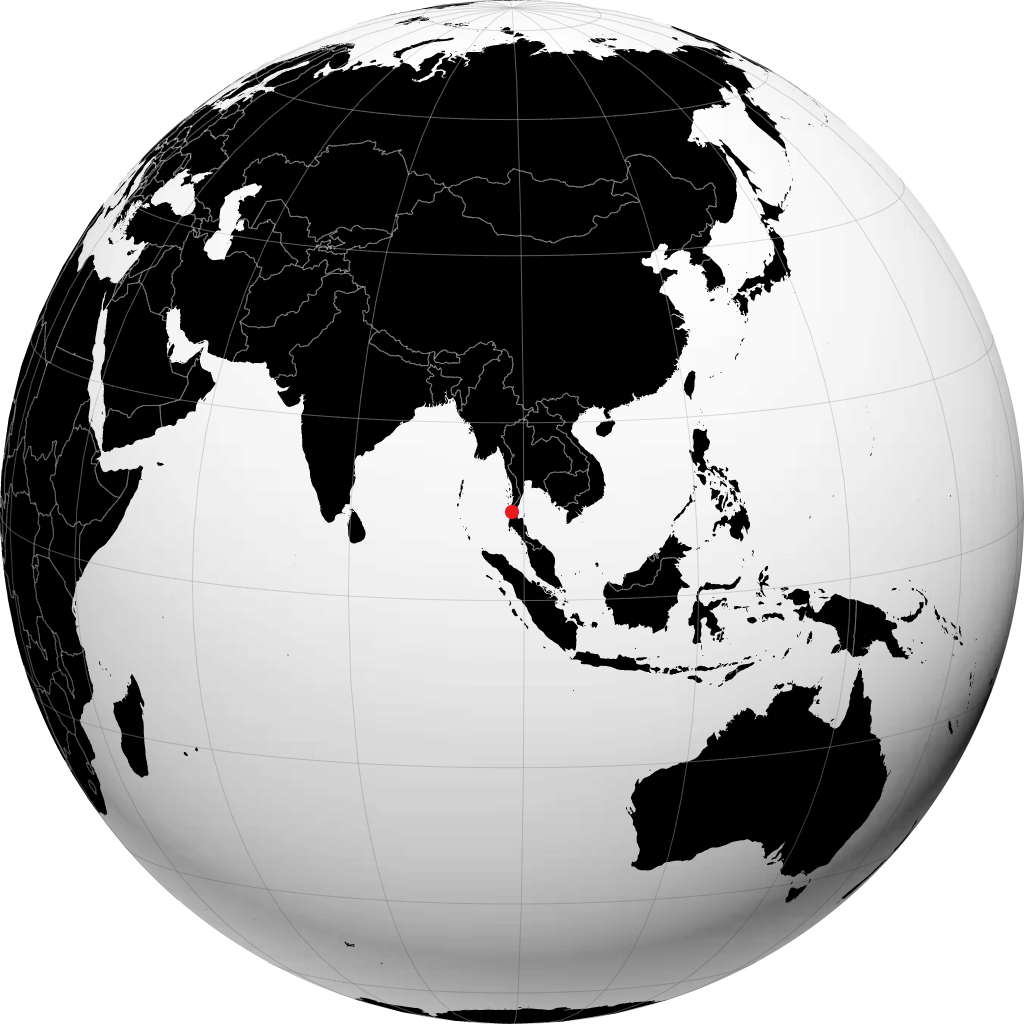 Ranong on the globe