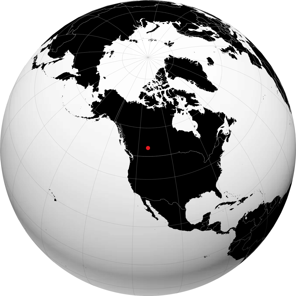 Red Deer on the globe