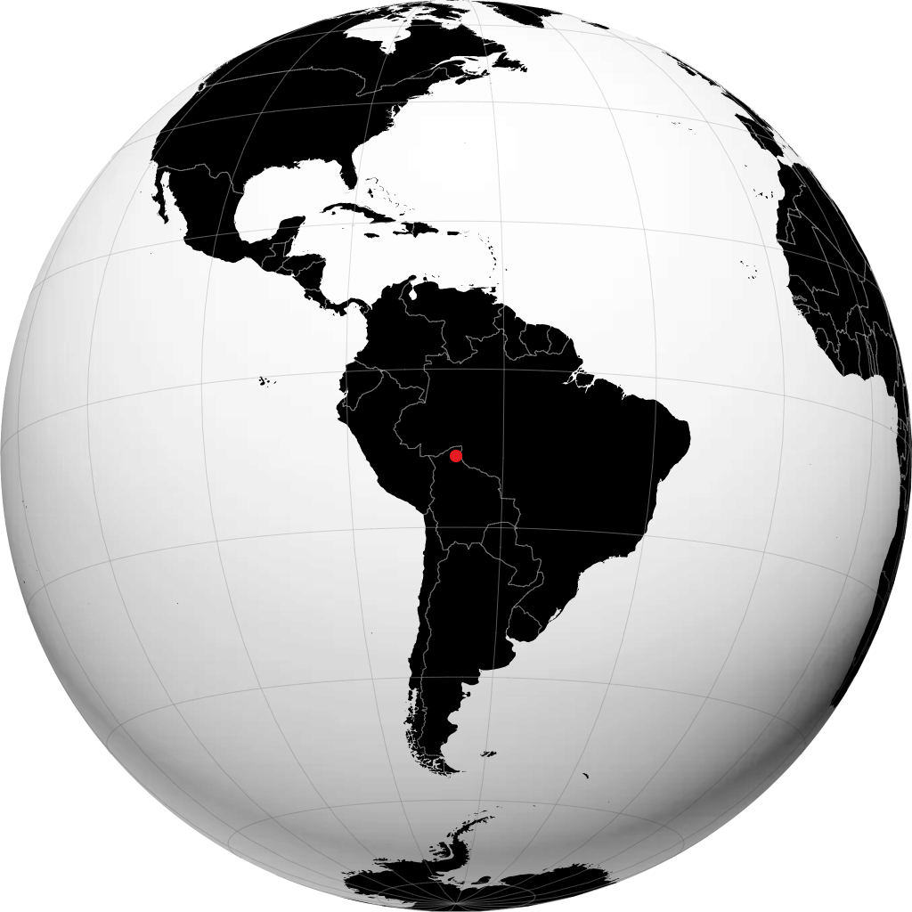 Riberalta on the globe