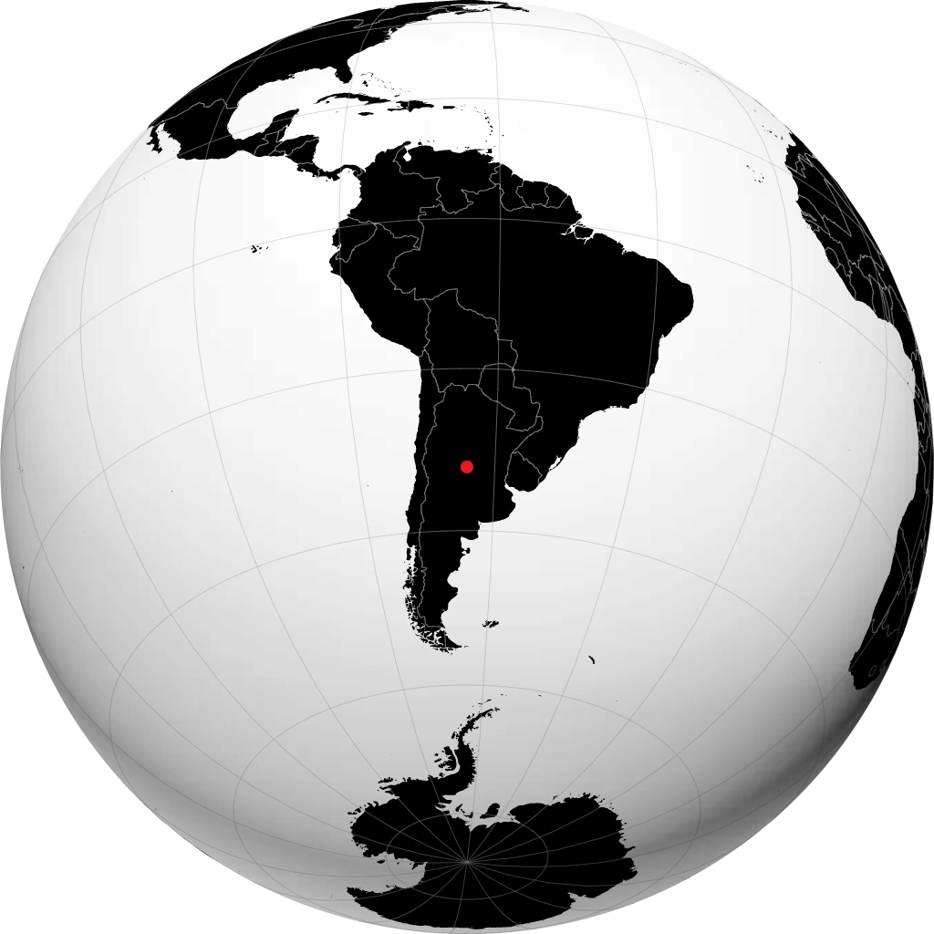 Rio Tercero on the globe