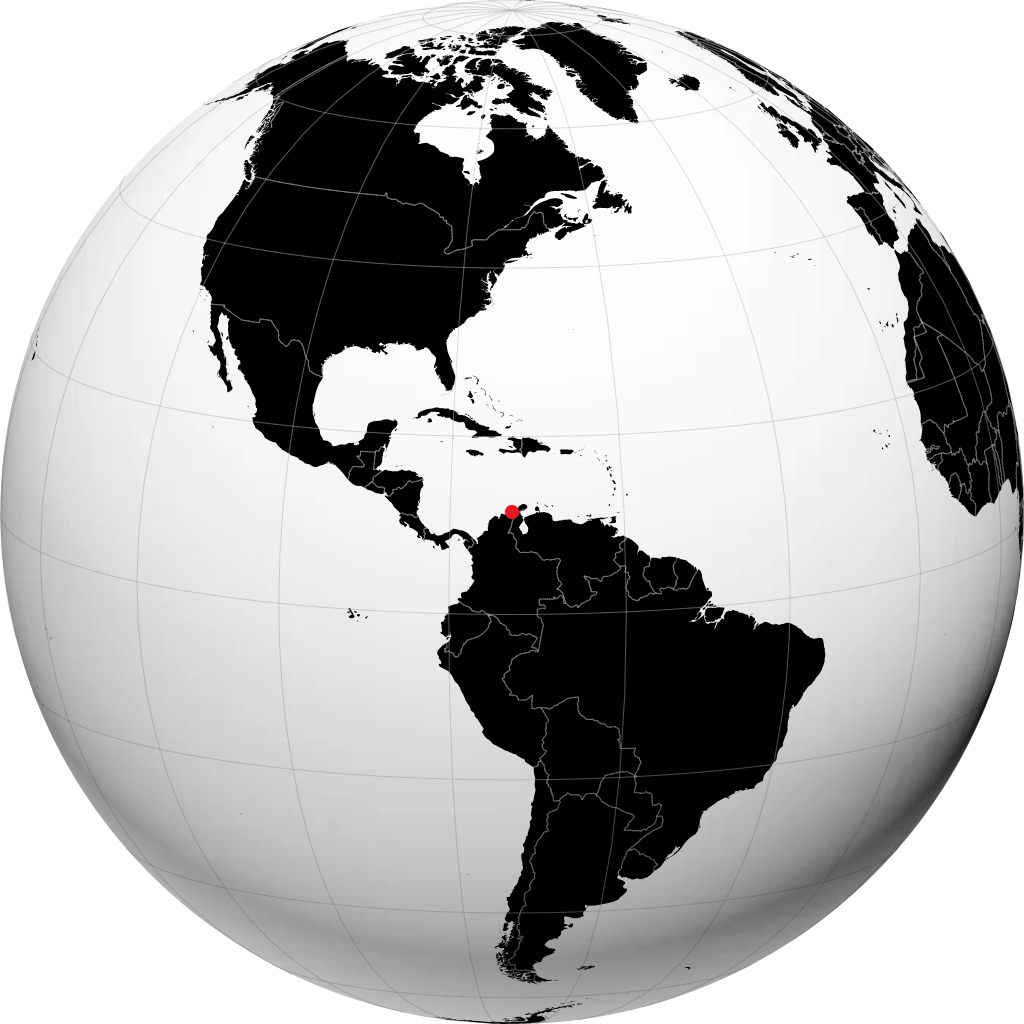 Riohacha on the globe