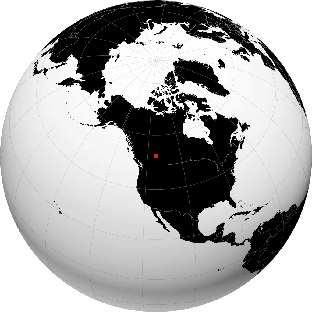 Rocky Mountain House on the globe