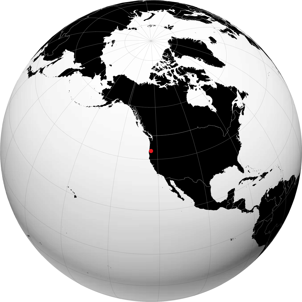 Roseburg on the globe