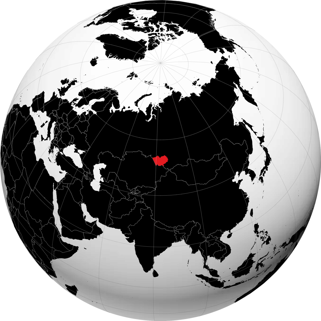 Altayskiy Kray on the globe