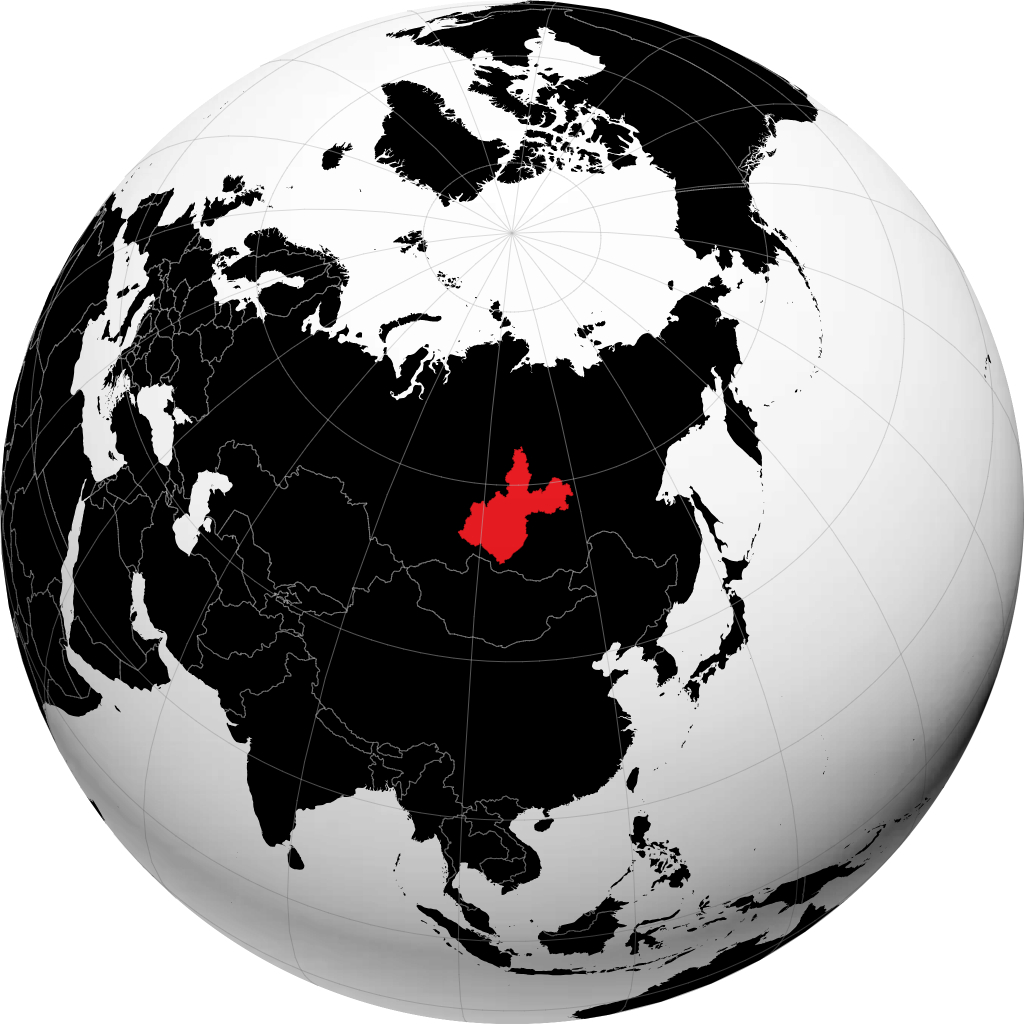 Irkutskaya Oblast\' on the globe