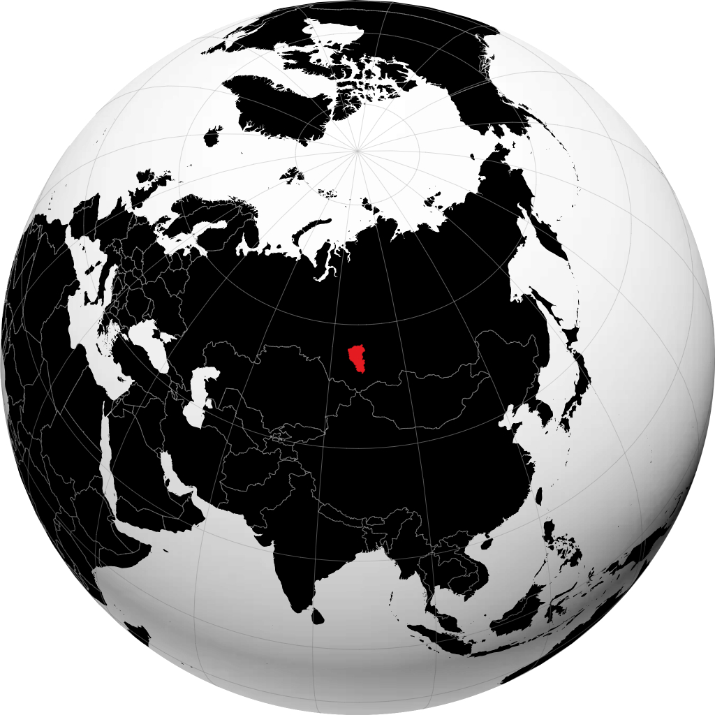 Kemerovskaya Oblast\' on the globe