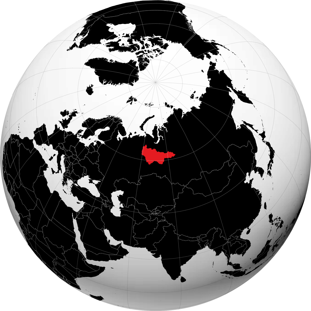 Khanty-Mansiyskiy Avtonomnyy Okrug on the globe