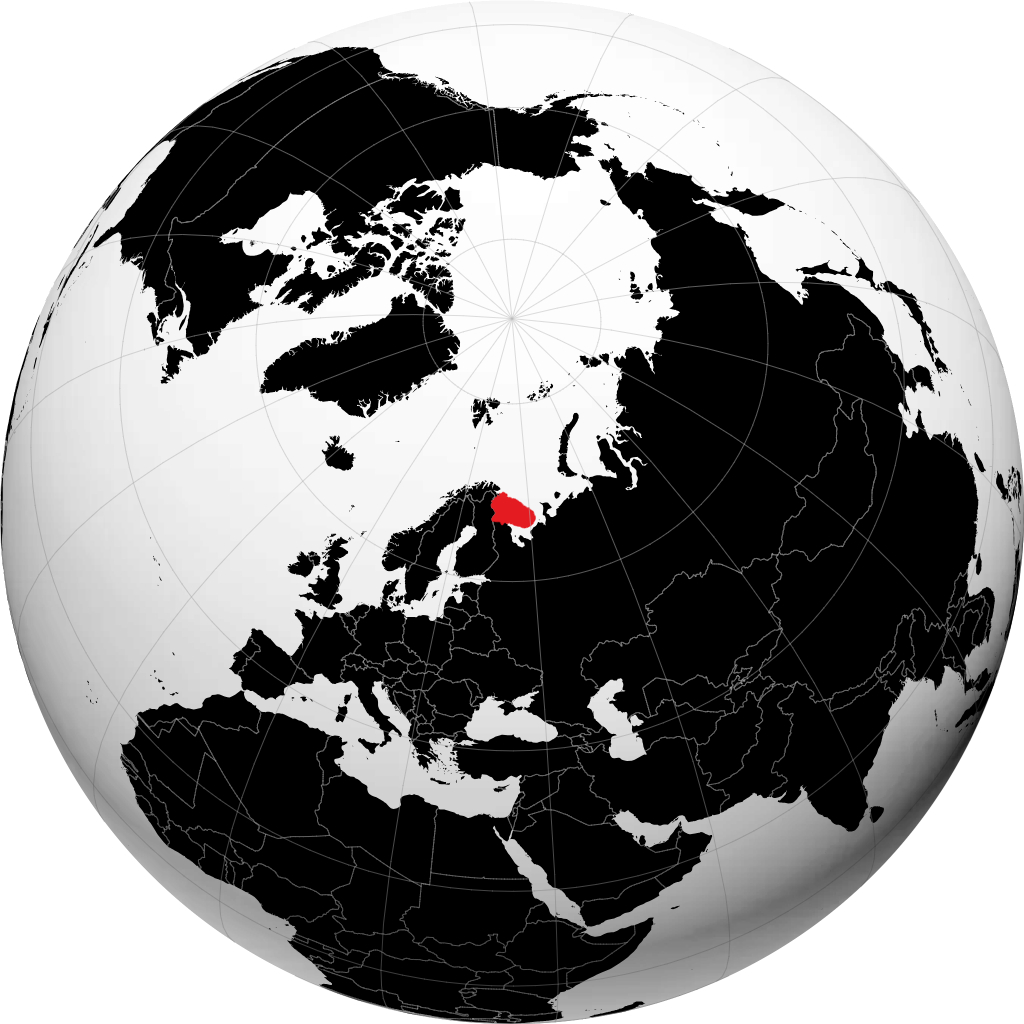 Murmanskaya Oblast\' on the globe