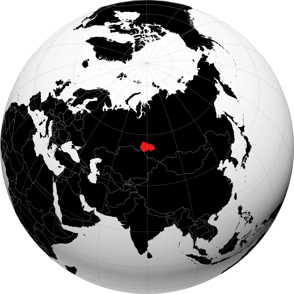 Novosibirskaya Oblast\' on the globe