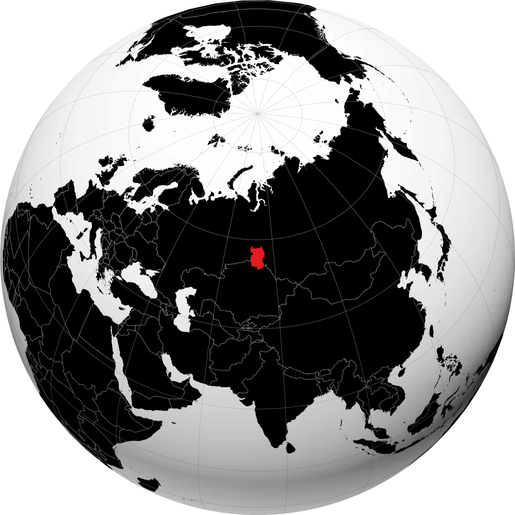 Omskaya Oblast\' on the globe