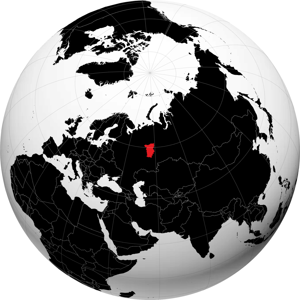 Perm Krai on the globe