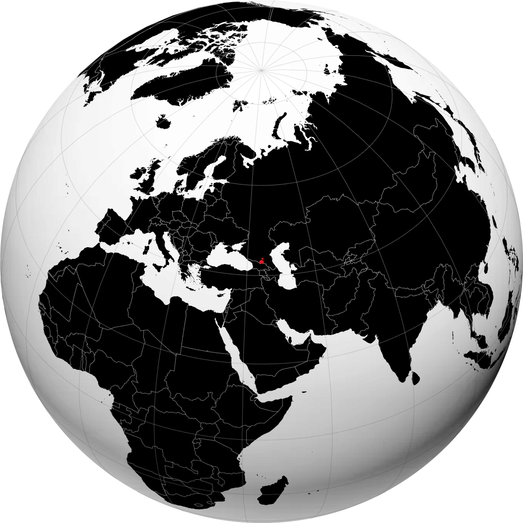 North Ossetia on the globe