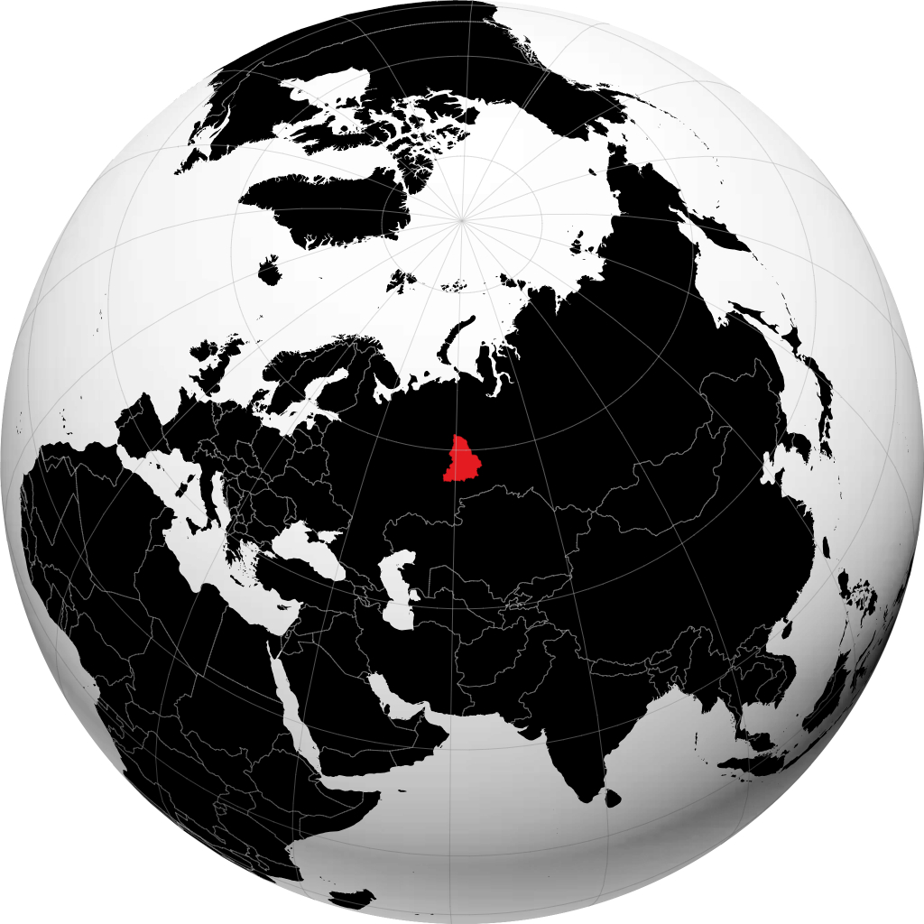 Sverdlovskaya Oblast\' on the globe