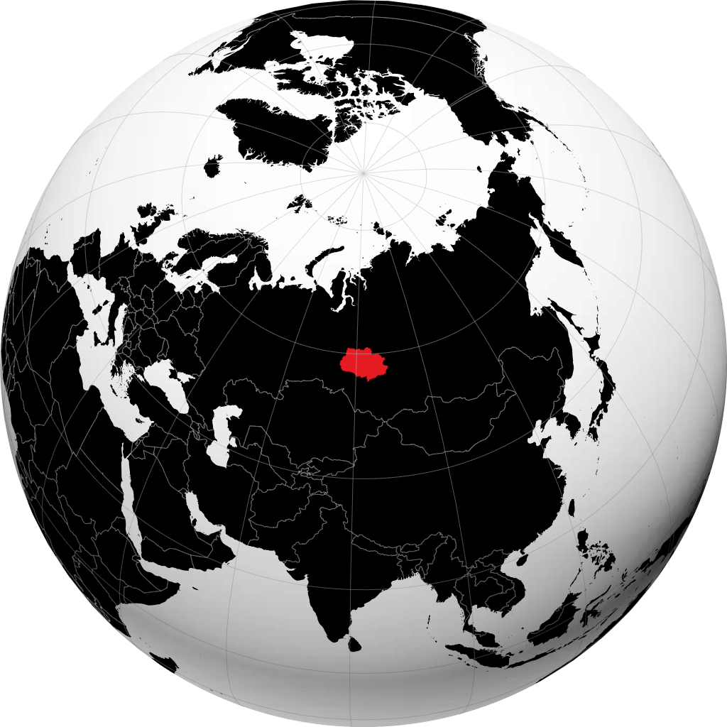 Tomskaya Oblast\' on the globe