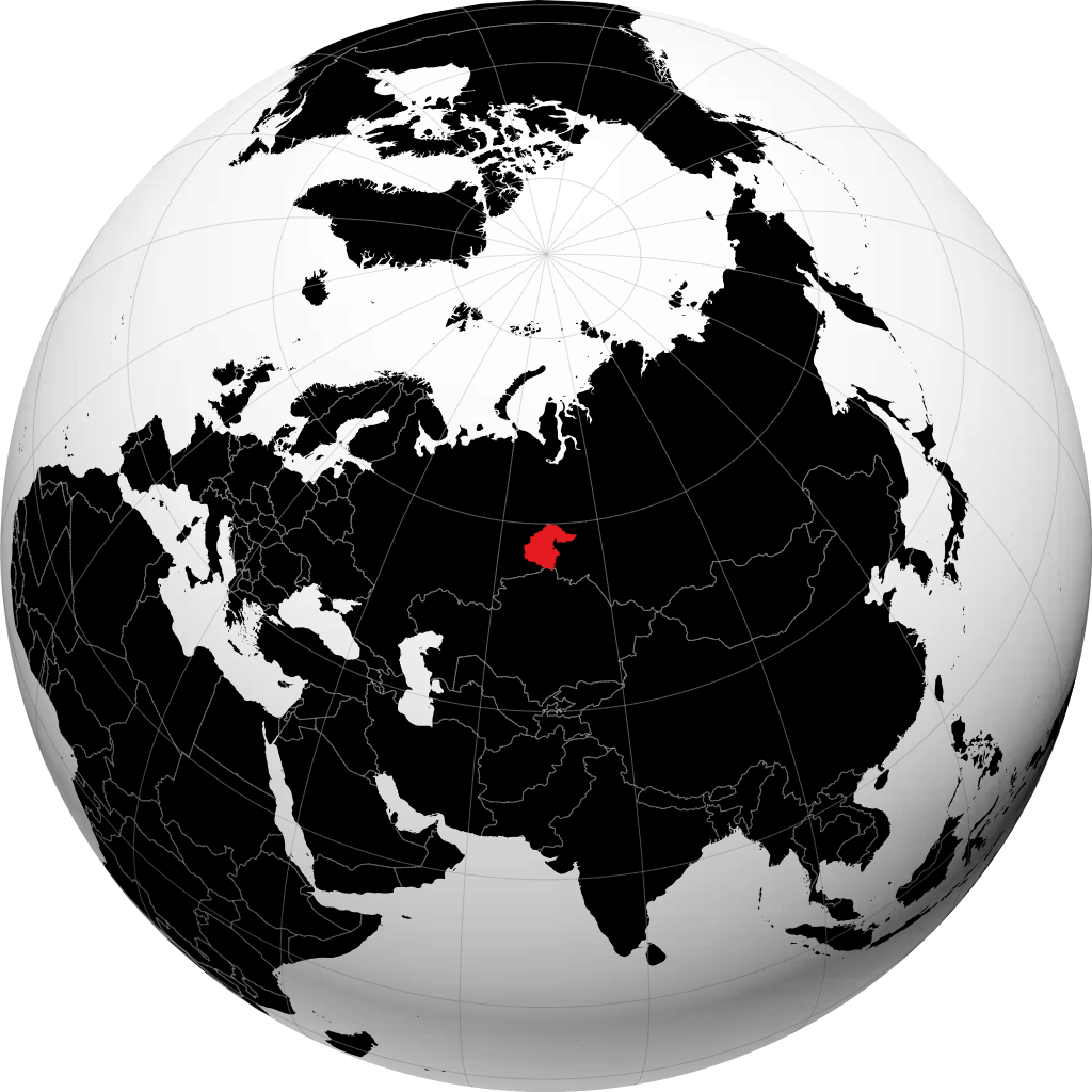 Tyumenskaya Oblast\' on the globe