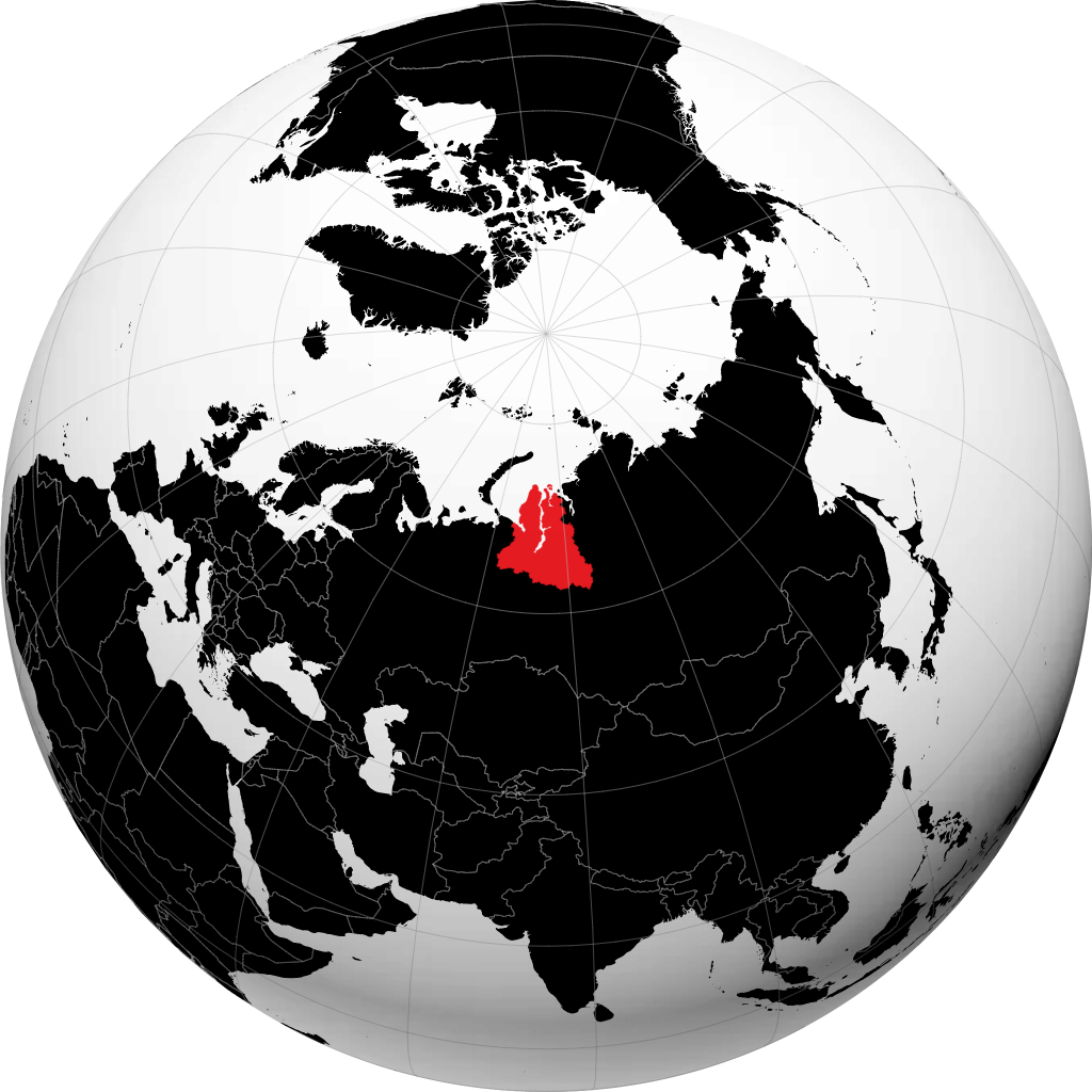 Yamalo-Nenetskiy Avtonomnyy Okrug on the globe