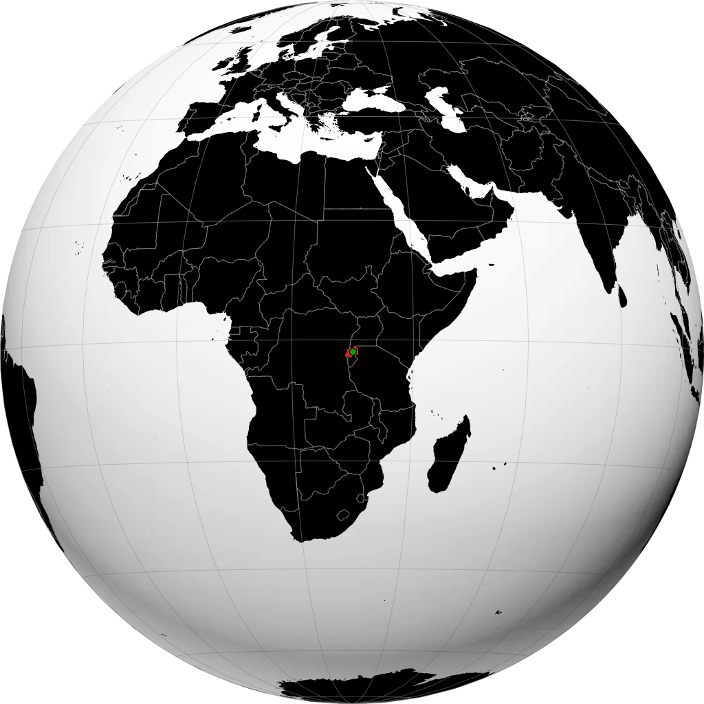 Rwanda on the globe