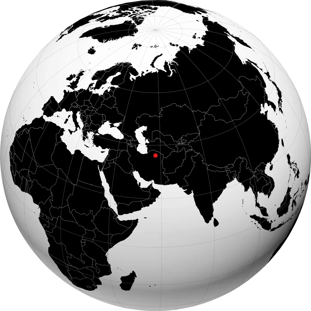 Sabzawār on the globe