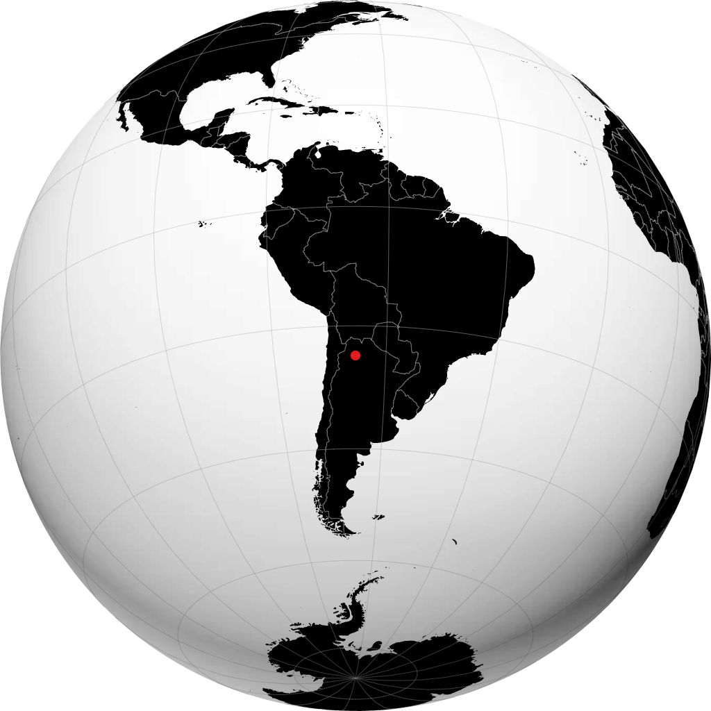 Salta on the globe