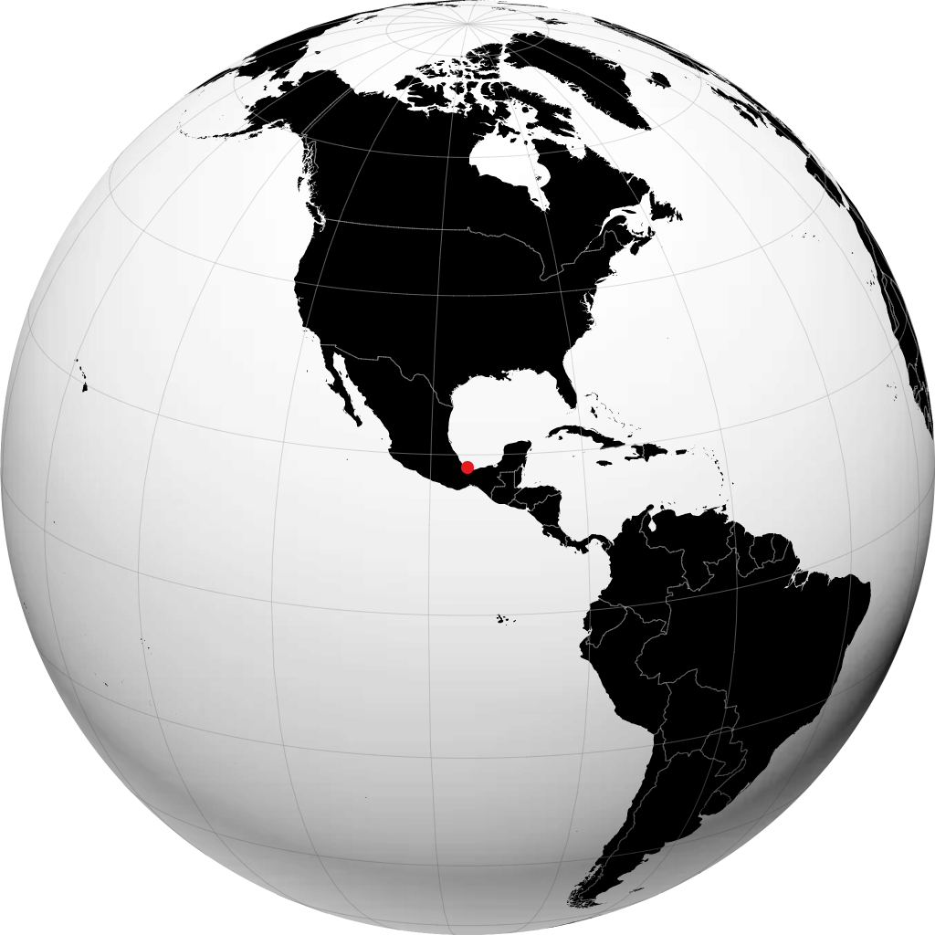 San Andres Tuxtla on the globe