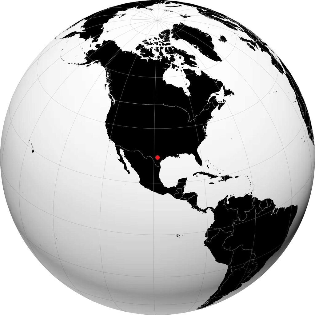 San Antonio on the globe