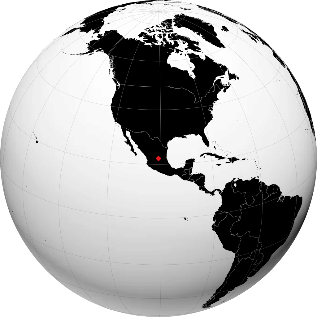 San Luis Potosí City on the globe